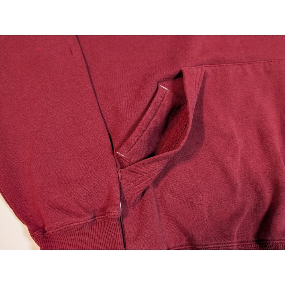 adidas Men's Maroon Logo Hoodie with Stripe Sleeves - Picture 8 of 11
